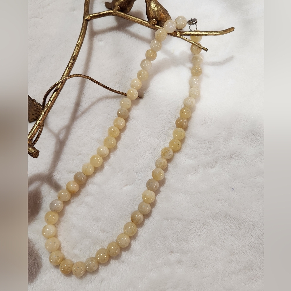 Yellow Calcite Bead Necklace